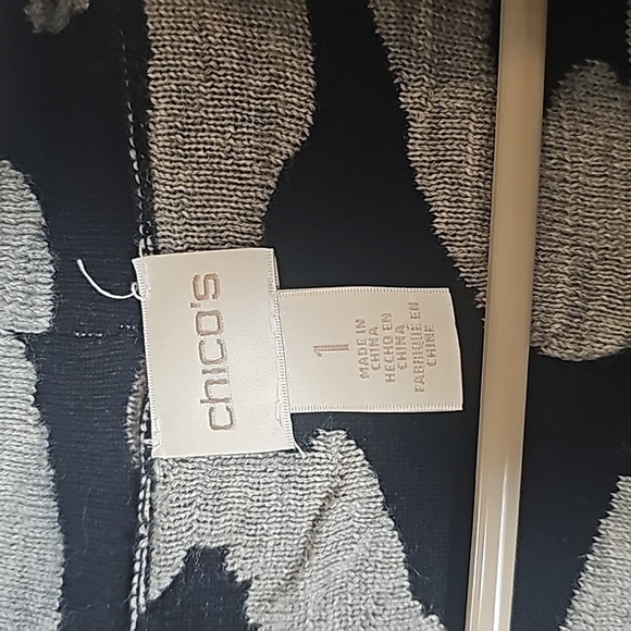 Chico's Asymmetric Zip Boiled Wool Knit Cardigan Sweater Jacket 1 US Size S - Picture 2 of 10